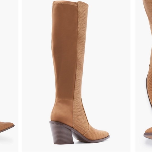 Brown western cowboy over the knee heeled boots - Picture 3 of 9